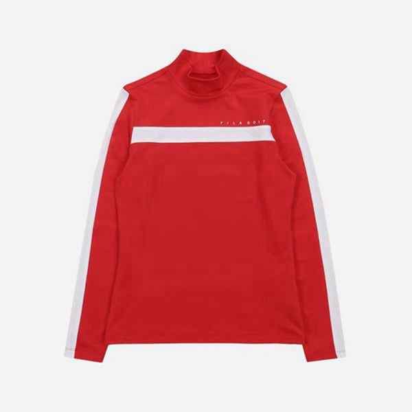 Fila Golf High-Neck L/S Women's Polo Shirts - Red,NZ 469-52163